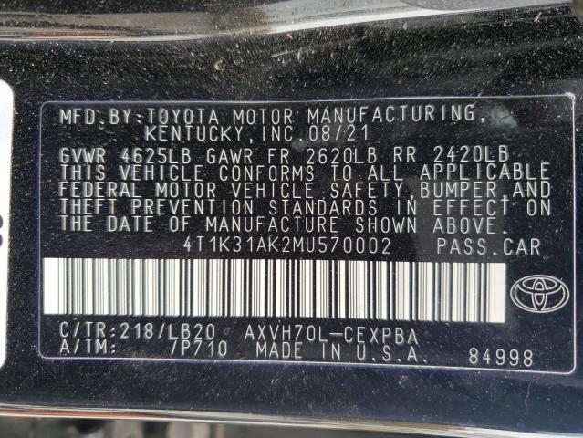 Photo 9 VIN: 4T1K31AK2MU570002 - TOYOTA CAMRY XSE 