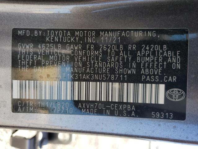 Photo 12 VIN: 4T1K31AK3NU578711 - TOYOTA CAMRY XSE 