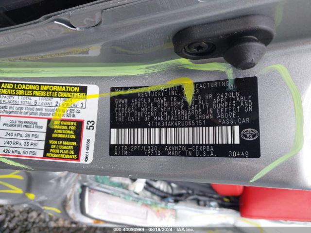 Photo 8 VIN: 4T1K31AK4RU065151 - TOYOTA CAMRY 