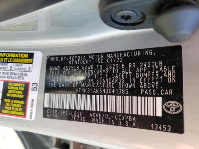 Photo 12 VIN: 4T1K31AK5NU041385 - TOYOTA CAMRY XSE 