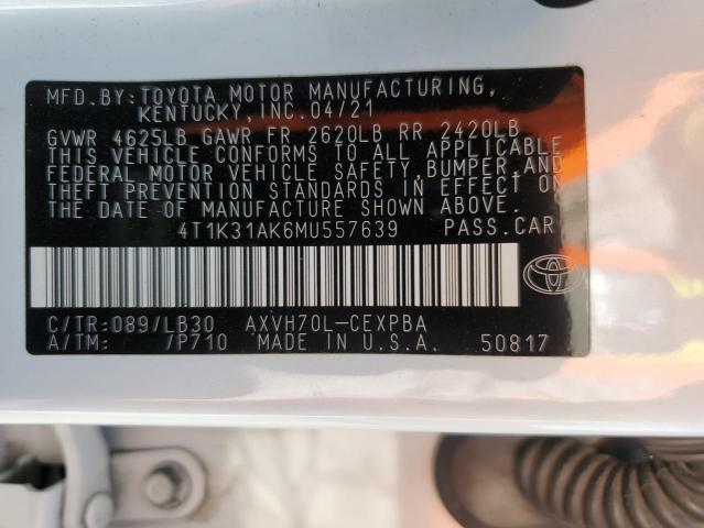 Photo 11 VIN: 4T1K31AK6MU557639 - TOYOTA CAMRY XSE 