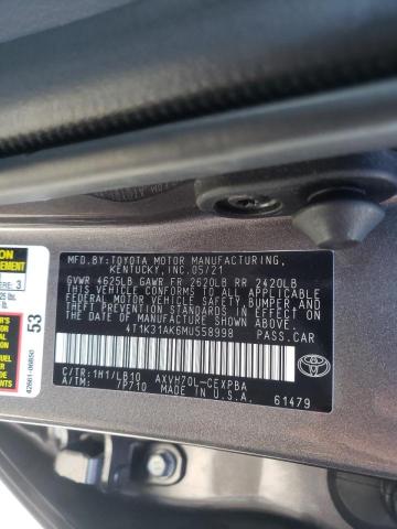 Photo 9 VIN: 4T1K31AK6MU558998 - TOYOTA CAMRY XSE 