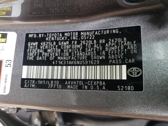 Photo 11 VIN: 4T1K31AK6NU591629 - TOYOTA CAMRY 