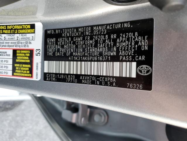 Photo 12 VIN: 4T1K31AK6PU616371 - TOYOTA CAMRY XSE 