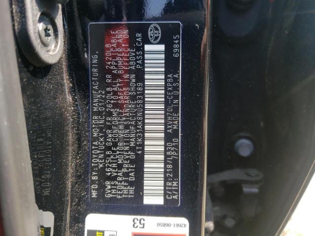 Photo 11 VIN: 4T1K31AK8NU583189 - TOYOTA CAMRY XSE 