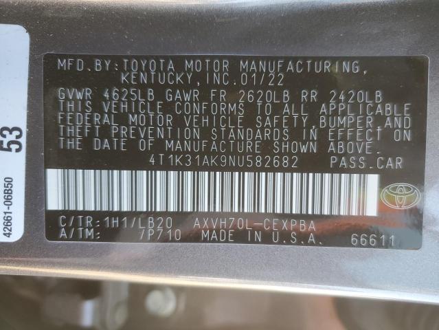 Photo 11 VIN: 4T1K31AK9NU582682 - TOYOTA CAMRY 