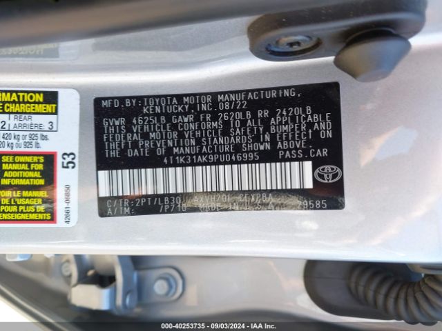 Photo 8 VIN: 4T1K31AK9PU046995 - TOYOTA CAMRY 