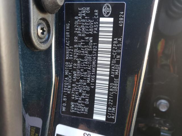 Photo 11 VIN: 4T1K61AK0MU457821 - TOYOTA CAMRY XSE 