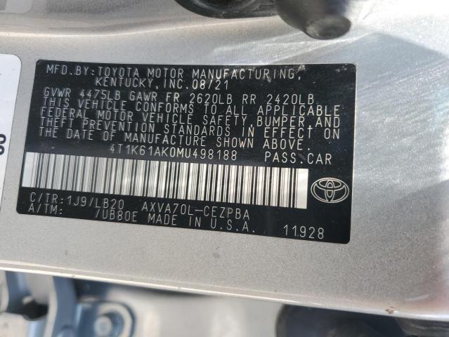 Photo 11 VIN: 4T1K61AK0MU498188 - TOYOTA CAMRY XSE 