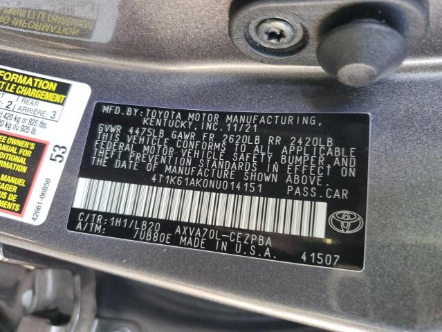 Photo 11 VIN: 4T1K61AK0NU014151 - TOYOTA CAMRY XSE 