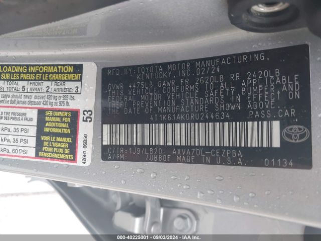 Photo 8 VIN: 4T1K61AK0RU244634 - TOYOTA CAMRY 