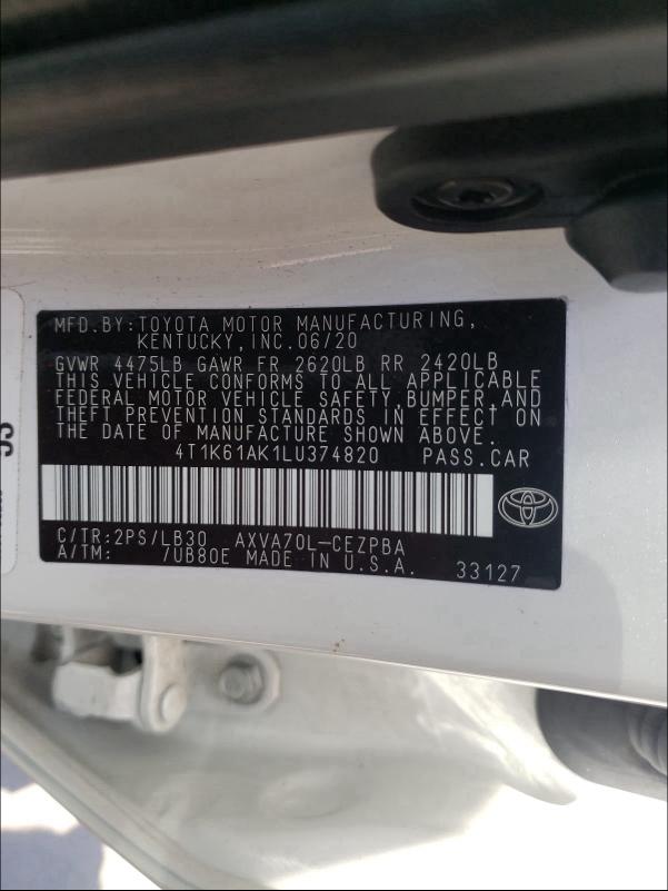 Photo 9 VIN: 4T1K61AK1LU374820 - TOYOTA CAMRY XSE 