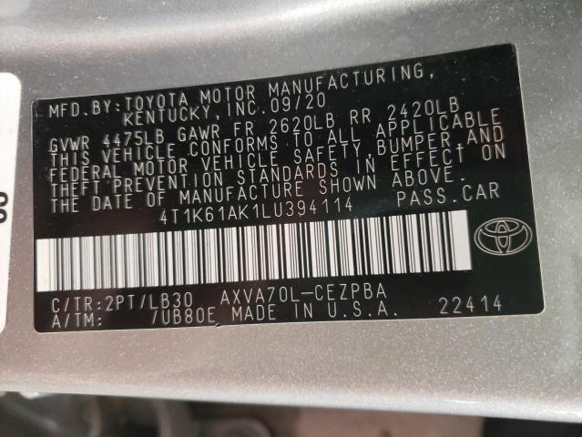 Photo 12 VIN: 4T1K61AK1LU394114 - TOYOTA CAMRY XSE 