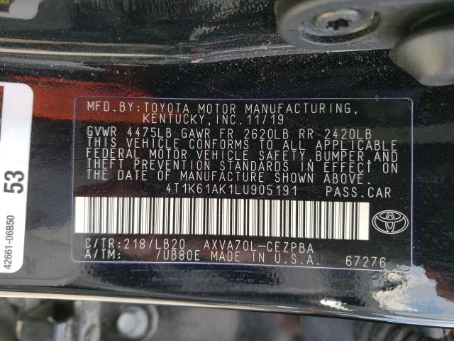 Photo 9 VIN: 4T1K61AK1LU905191 - TOYOTA CAMRY XSE 