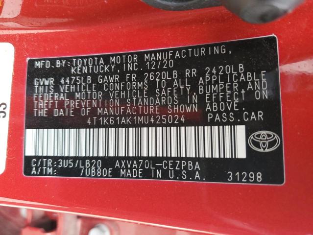 Photo 11 VIN: 4T1K61AK1MU425024 - TOYOTA CAMRY 