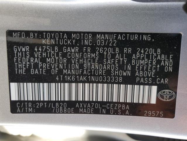 Photo 11 VIN: 4T1K61AK1NU033338 - TOYOTA CAMRY XSE 