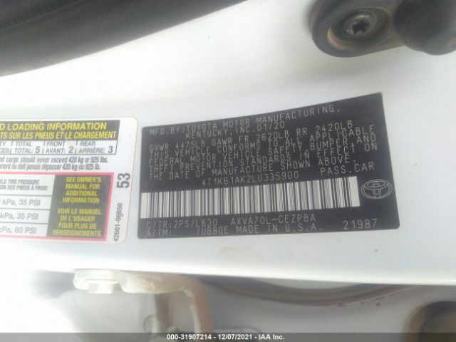 Photo 8 VIN: 4T1K61AK2LU335900 - TOYOTA CAMRY 