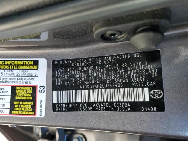 Photo 11 VIN: 4T1K61AK2LU947496 - TOYOTA CAMRY XSE 