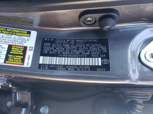 Photo 9 VIN: 4T1K61AK2NU011770 - TOYOTA CAMRY XSE 