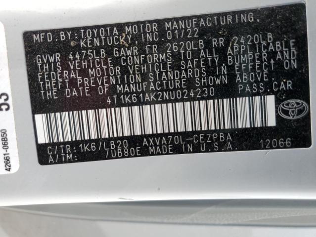 Photo 11 VIN: 4T1K61AK2NU024230 - TOYOTA CAMRY XSE 