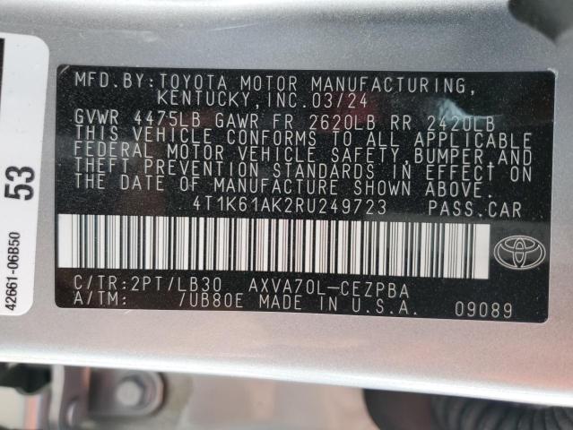 Photo 12 VIN: 4T1K61AK2RU249723 - TOYOTA CAMRY XSE 