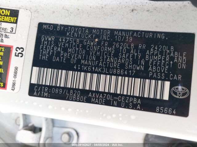 Photo 8 VIN: 4T1K61AK3LU886417 - TOYOTA CAMRY 