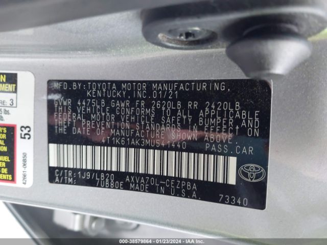 Photo 8 VIN: 4T1K61AK3MU541440 - TOYOTA CAMRY 