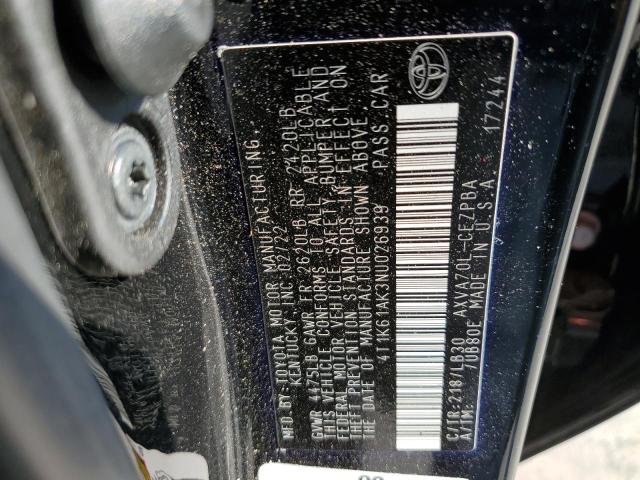 Photo 11 VIN: 4T1K61AK3NU026939 - TOYOTA CAMRY XSE 