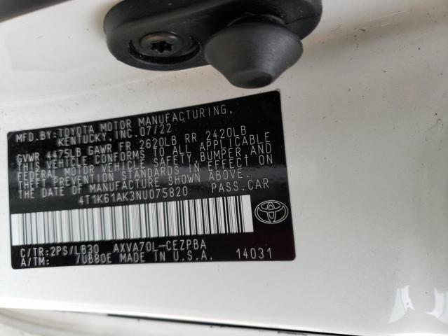 Photo 11 VIN: 4T1K61AK3NU075820 - TOYOTA CAMRY XSE 