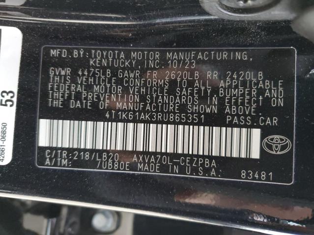 Photo 11 VIN: 4T1K61AK3RU865351 - TOYOTA CAMRY XSE 