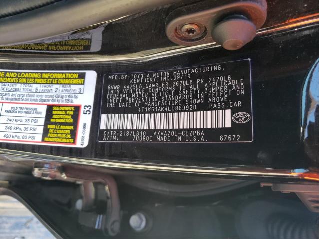 Photo 9 VIN: 4T1K61AK4LU869920 - TOYOTA CAMRY XSE 