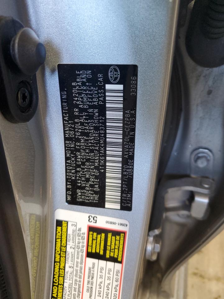 Photo 12 VIN: 4T1K61AK4MU483712 - TOYOTA CAMRY 