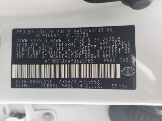 Photo 11 VIN: 4T1K61AK4MU529782 - TOYOTA CAMRY XSE 