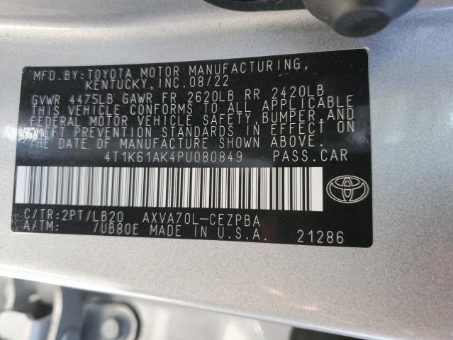 Photo 11 VIN: 4T1K61AK4PU080849 - TOYOTA CAMRY XSE 