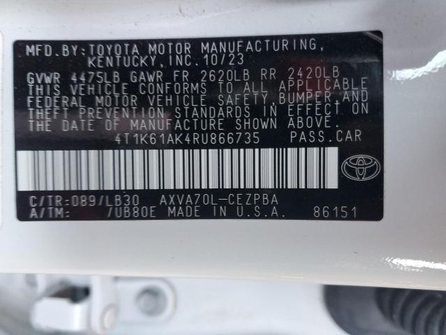 Photo 11 VIN: 4T1K61AK4RU866735 - TOYOTA CAMRY XSE 