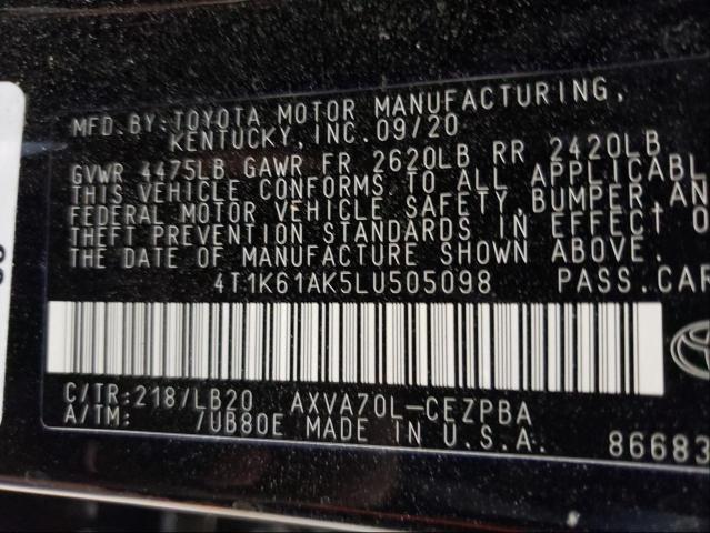 Photo 9 VIN: 4T1K61AK5LU505098 - TOYOTA CAMRY XSE 