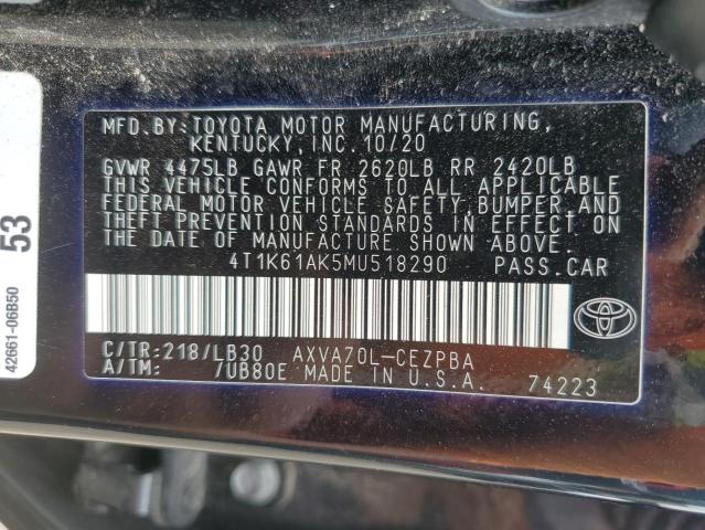 Photo 11 VIN: 4T1K61AK5MU518290 - TOYOTA CAMRY XSE 