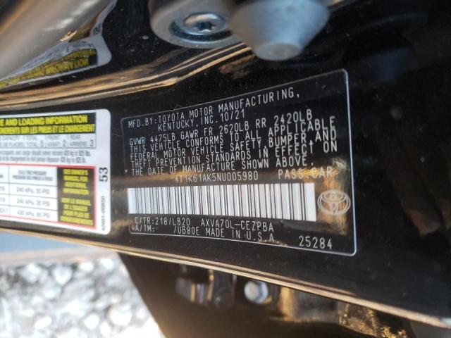 Photo 9 VIN: 4T1K61AK5NU005980 - TOYOTA CAMRY XSE 