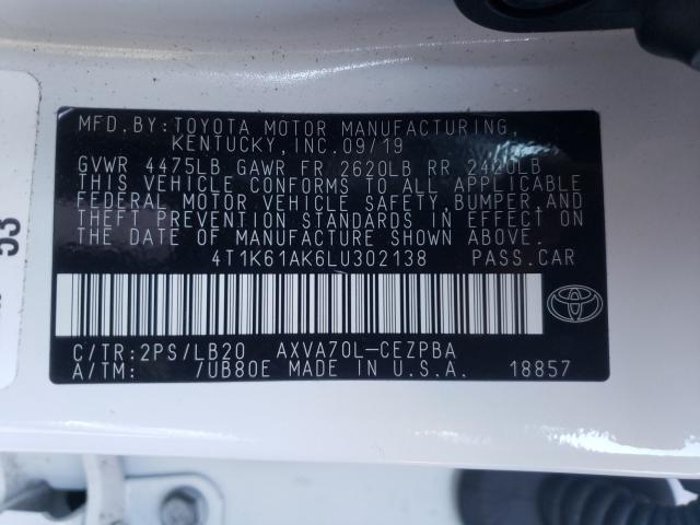 Photo 9 VIN: 4T1K61AK6LU302138 - TOYOTA CAMRY XSE 