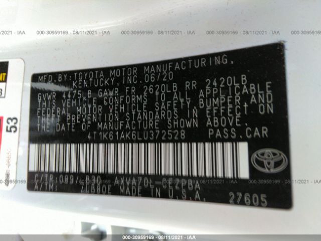 Photo 8 VIN: 4T1K61AK6LU372528 - TOYOTA CAMRY 