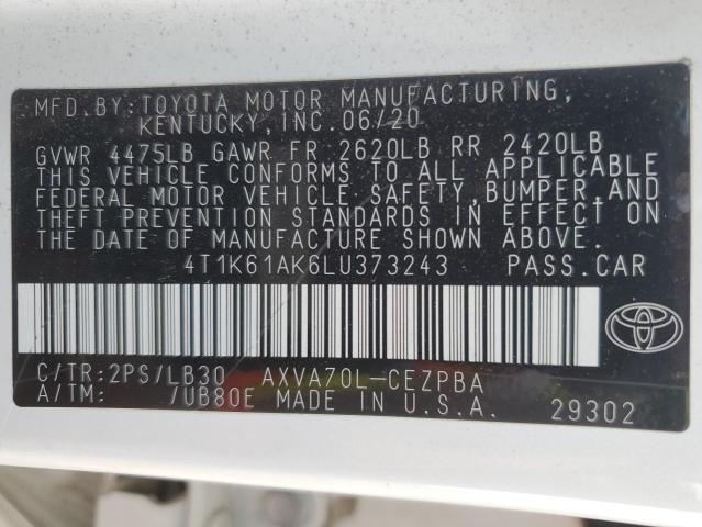 Photo 11 VIN: 4T1K61AK6LU373243 - TOYOTA CAMRY XSE 