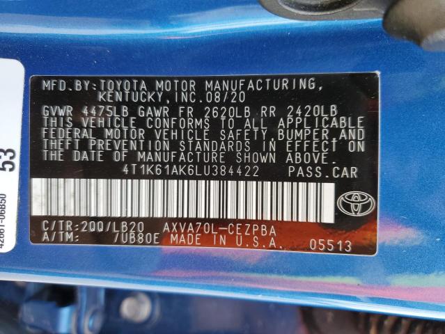 Photo 11 VIN: 4T1K61AK6LU384422 - TOYOTA CAMRY 