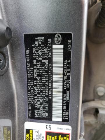 Photo 11 VIN: 4T1K61AK7LU311379 - TOYOTA CAMRY XSE 