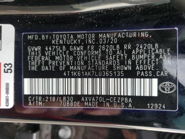 Photo 9 VIN: 4T1K61AK7LU365135 - TOYOTA CAMRY XSE 