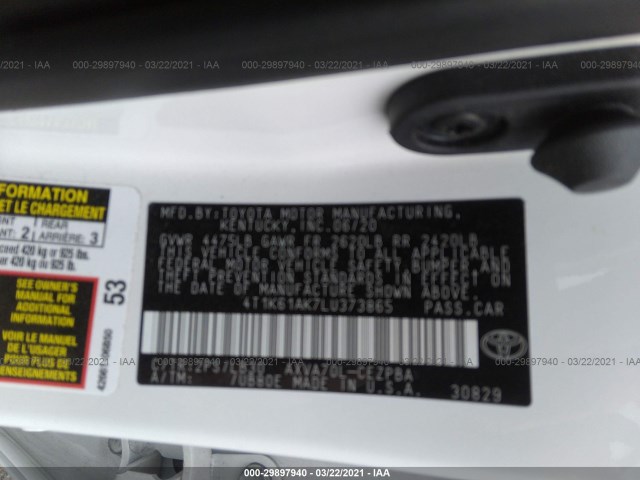 Photo 8 VIN: 4T1K61AK7LU373865 - TOYOTA CAMRY 