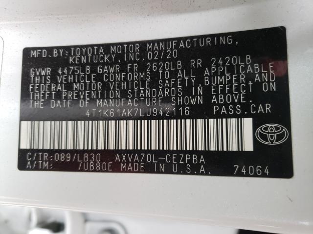 Photo 9 VIN: 4T1K61AK7LU942116 - TOYOTA CAMRY XSE 