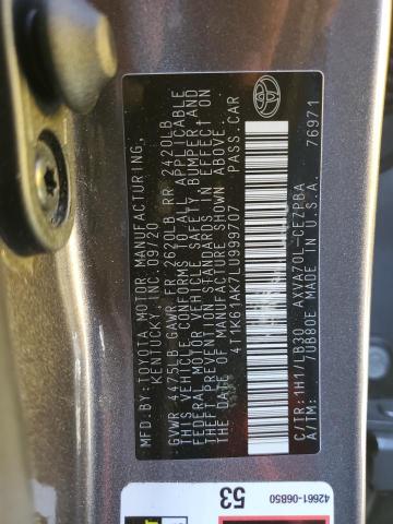 Photo 12 VIN: 4T1K61AK7LU999707 - TOYOTA CAMRY XSE 