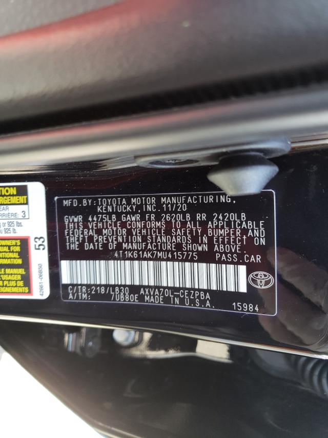 Photo 9 VIN: 4T1K61AK7MU415775 - TOYOTA CAMRY XSE 