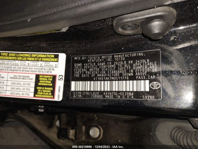 Photo 8 VIN: 4T1K61AK7MU511776 - TOYOTA CAMRY 