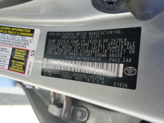 Photo 11 VIN: 4T1K61AK7NU019332 - TOYOTA CAMRY XSE 